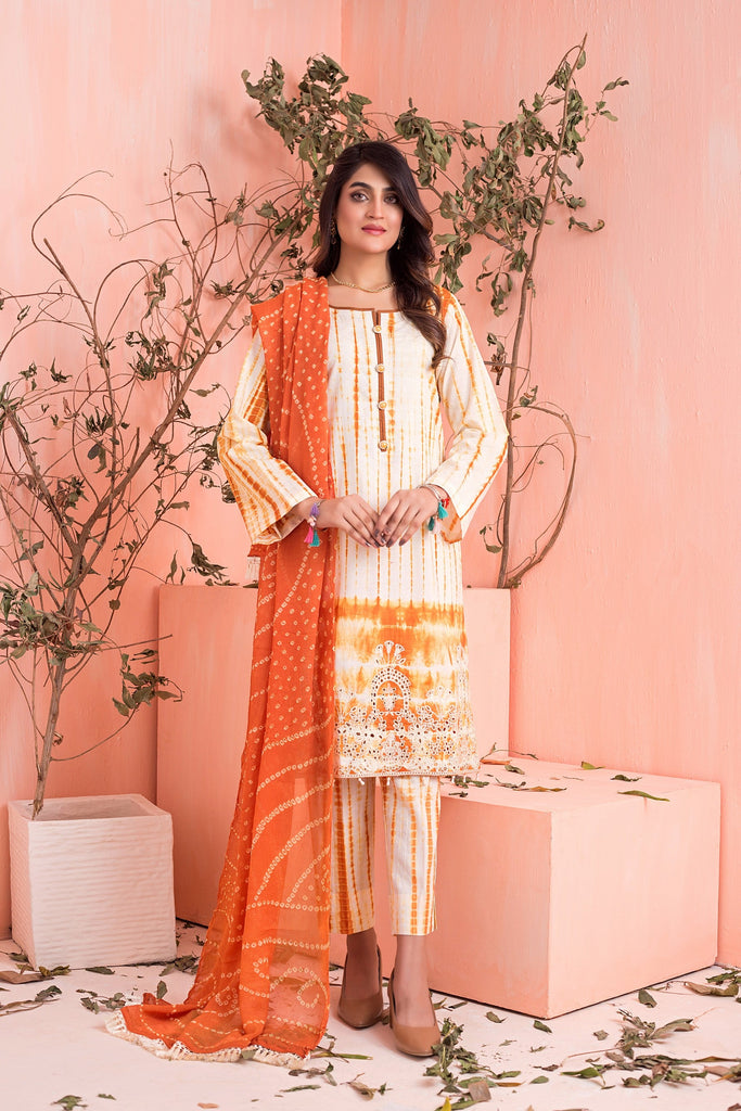 Daman Chikankari Lawn Collection with Bandhani Dupatta – DCK-2