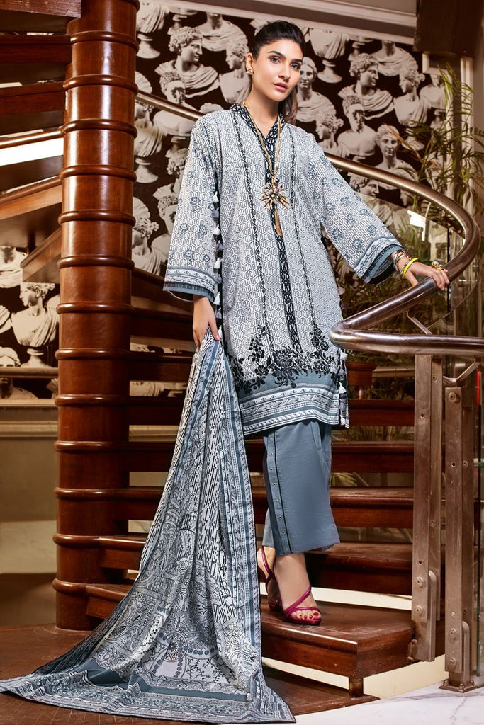 Gul Ahmed Summer 2020 – Basic Collection – 3PC Unstitched Embroidered Lawn Suit B-62