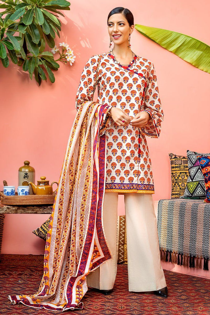 Gul Ahmed Mid Summer Cambric Collection – 2 PC Unstitched Printed Cambric Suit CNT-03