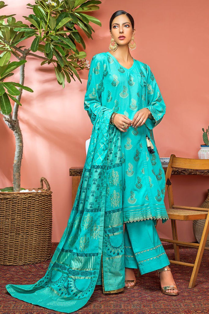 Gul Ahmed Mid Summer Cambric Collection – 3 PC Jacquard Unstitched Suit JC-02