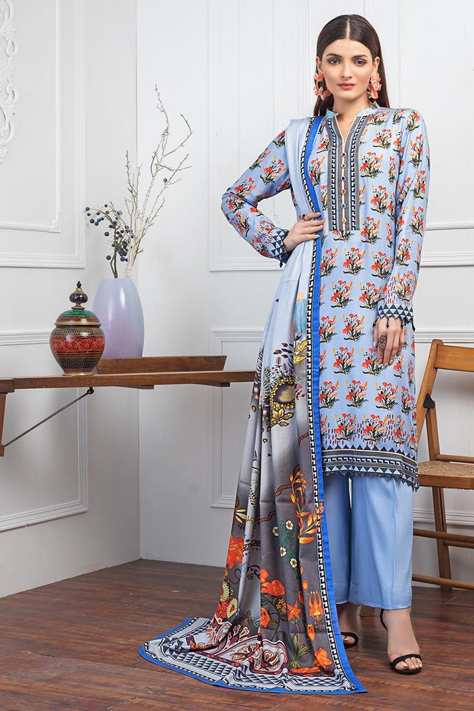 Gul Ahmed Winter Collection – 3 PC Digital Printed Twill Linen Suit LT-05