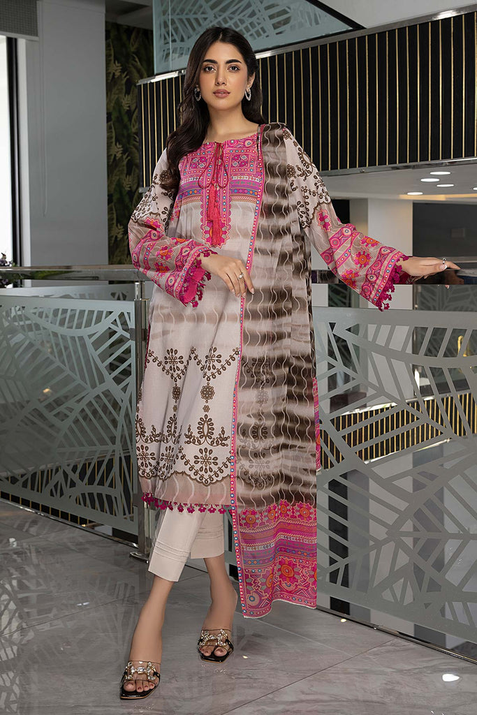 Charizma C-Print Printed Lawn With Chiffon Dupatta – CP23-51