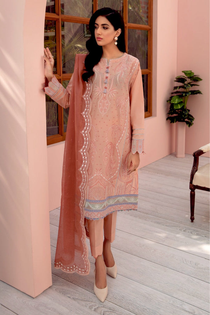 Jazmin Iris Embroidered Lawn Collection '21 – Coral Dream