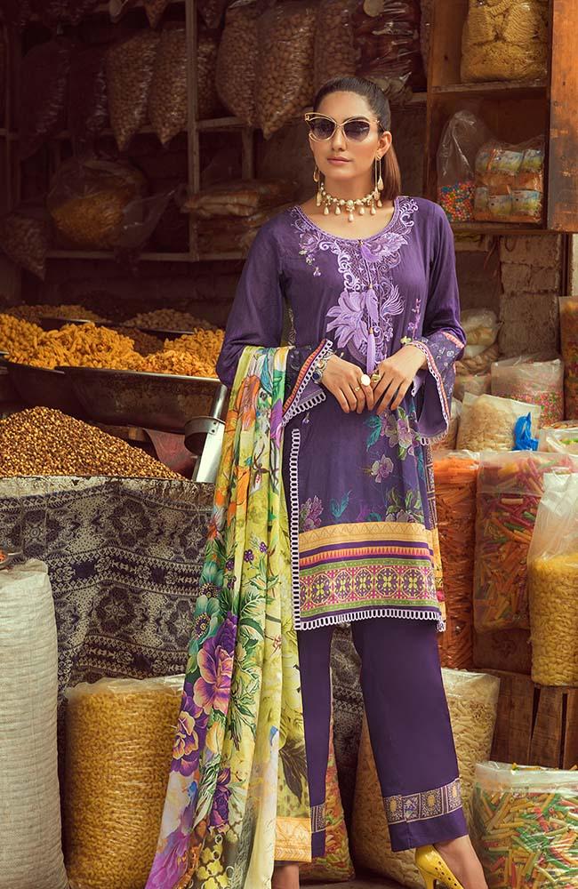 Rung by Al Zohaib Embroidered Lawn Collection 2020 – RNE20-03B