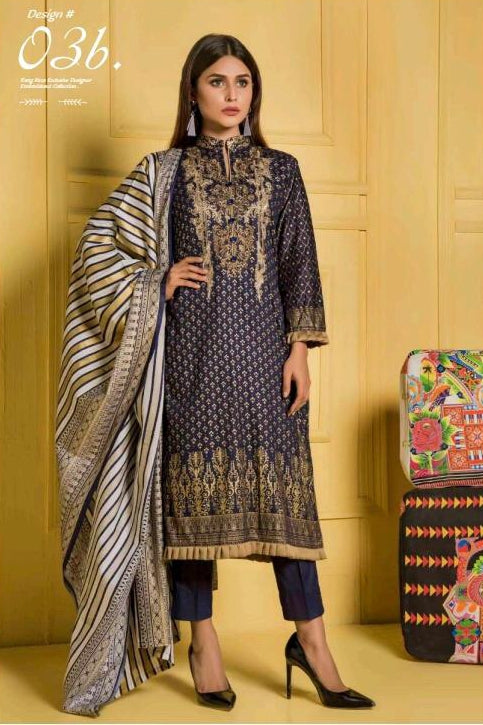 RangReza Designer Embroidered Lawn Collection – 3B