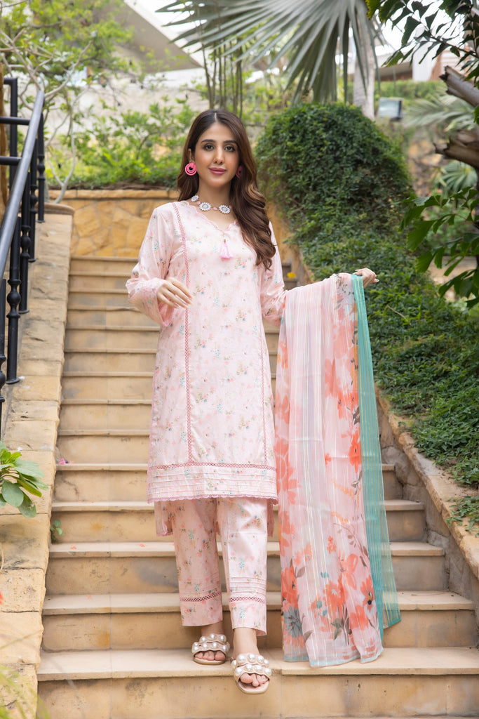 Orchid Printed Lawn Collection with Chiffon Zari Dupatta – OCZ-3