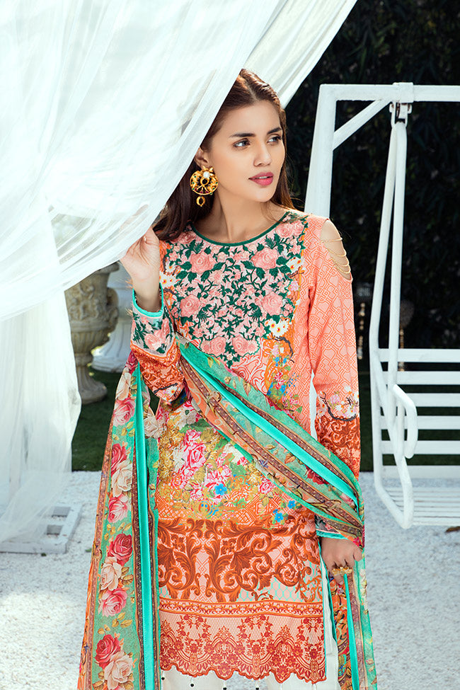 Gulaal Lawn Collection Vol-1 2018 – GL-10 Peach