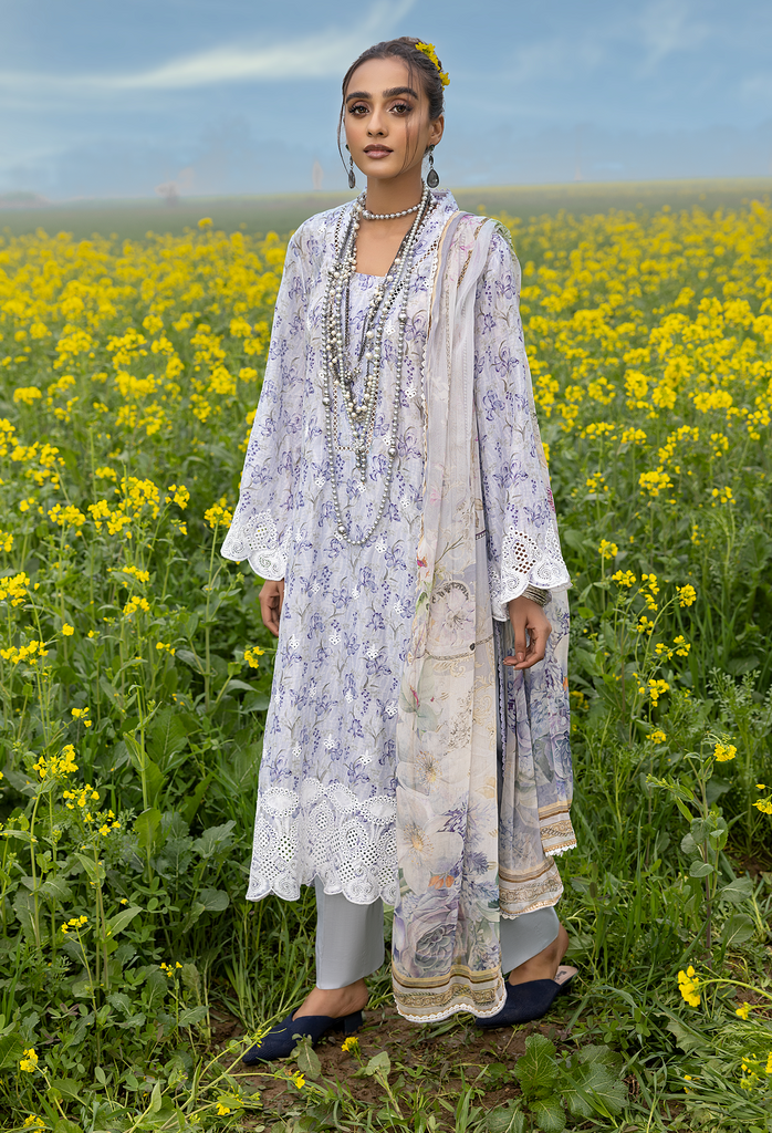 Adan's Libas Sarsoon Lawn Collection – Periwinkle