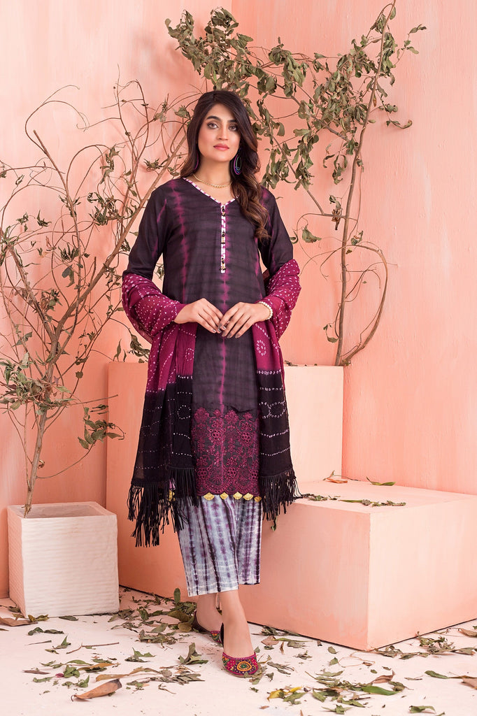 Daman Chikankari Lawn Collection with Bandhani Dupatta – DCK-4