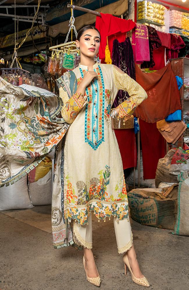 Rung by AlZohaib Digital Embroidered Collection – RDEC'21-06