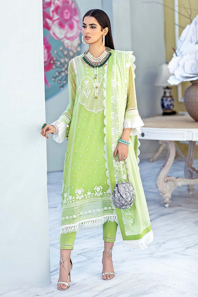 Gul Ahmed Summer Premium Lawn 2021 · 3PC Unstitched Chiffon Embroidered Suit LE-26