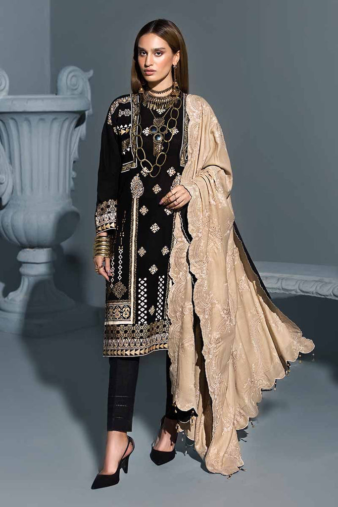 Gul Ahmed Poshak-E-Chinar Embroidered Shawl Collection 2019 – Black 3 PC APE-09