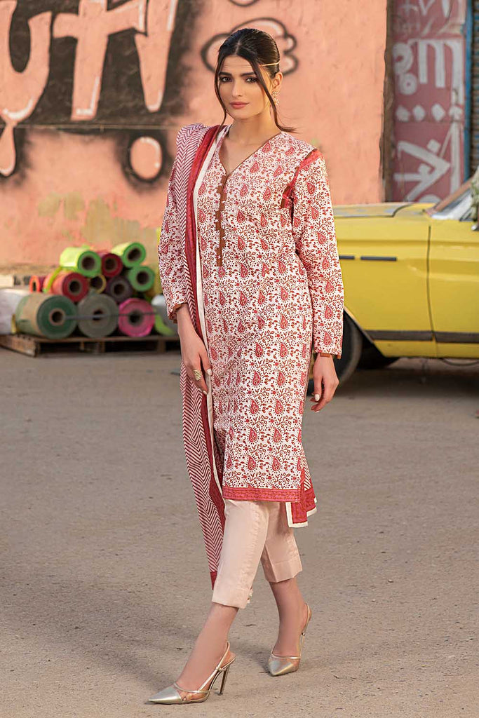 Gul Ahmed Summer Basic Lawn 2021 · 2PC Unstitched Printed Lawn Shirt With Lawn Dupatta TL-308 B