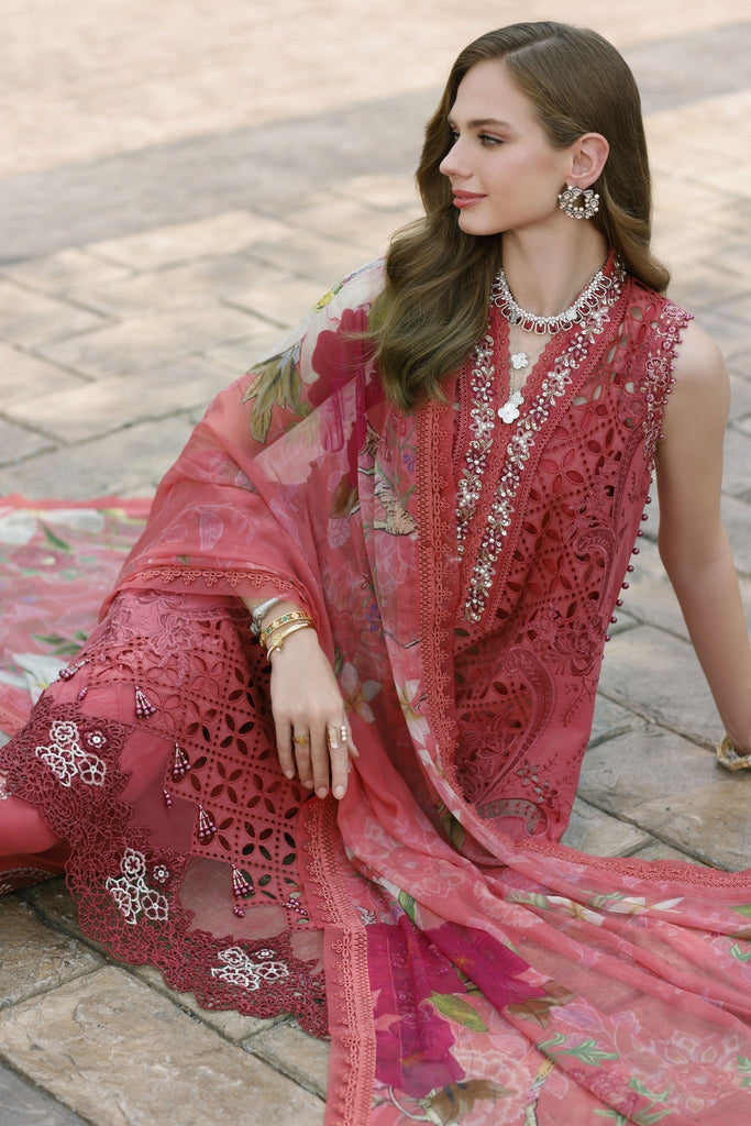 Saadia Asad Eid Handwork Schiffli Laserkari Lawn Collection 2023 – D8-Liana