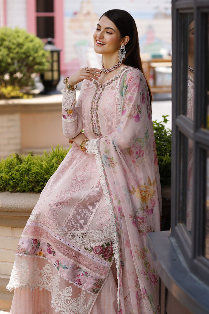 Saadia Asad Eid Handwork Schiffli Laserkari Lawn Collection 2023 – D10-Sial