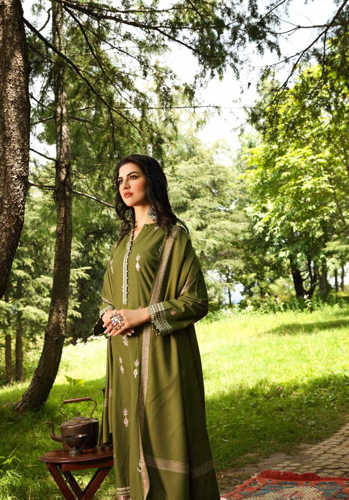 Gul Ahmed Winter Collection 2021 · 3 PC Khaddar Suit with Pashmina Shawl – AP-12028