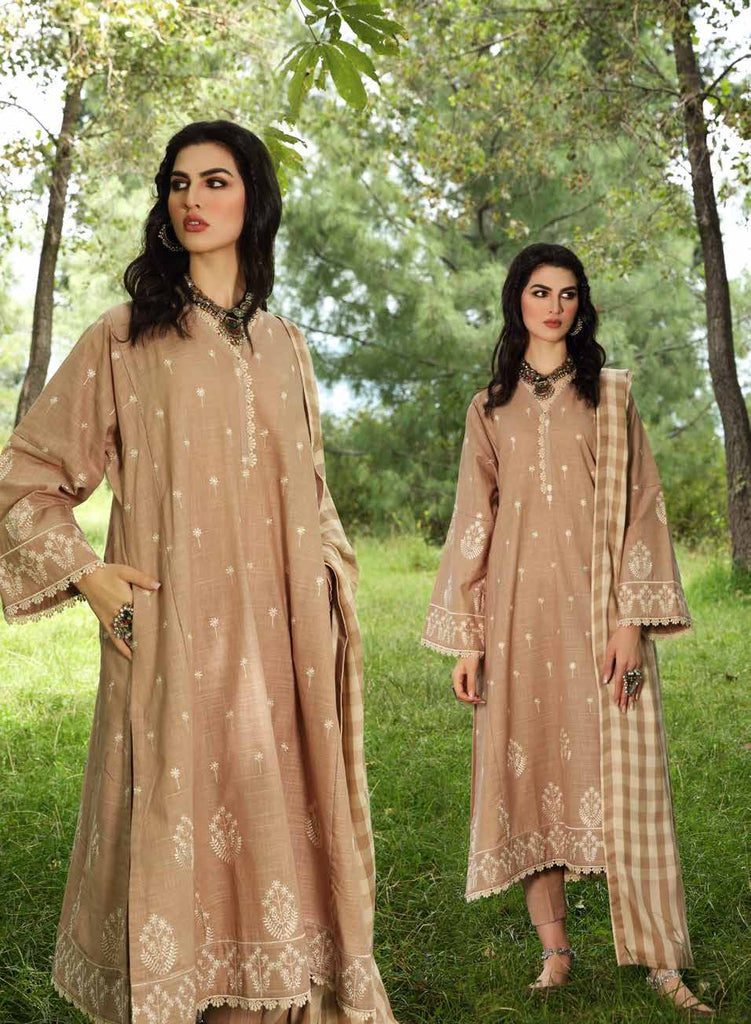 Gul Ahmed Winter Collection 2021 · 3 PC Khaddar Suit with Pashmina Shawl – AP-12033