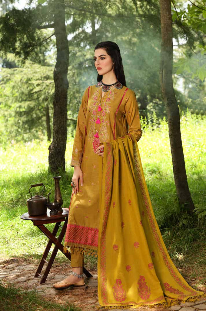 Gul Ahmed Winter Collection 2021 · 3 PC Khaddar Suit with Pashmina Shawl – AP-12037