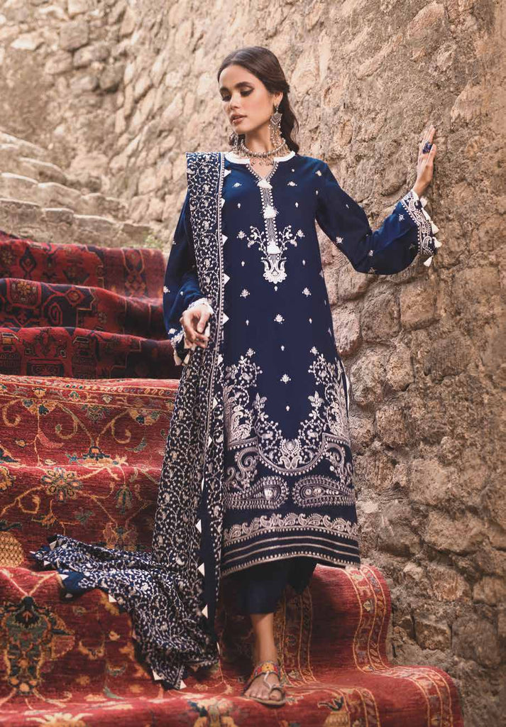 Gul Ahmed Winter Collection 2021 · 3 PC Khaddar Suit with Pashmina Shawl – AP-12046