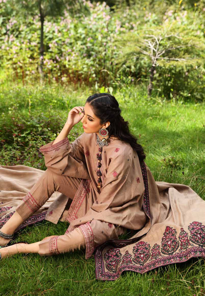 Gul Ahmed Winter Collection 2021 · 3 PC Khaddar Suit with Pashmina Shawl – AP-12062