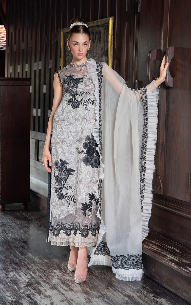 Asifa & Nabeel Rosemary & Ruffles Luxury Lawn – AURORA (RRL-02)