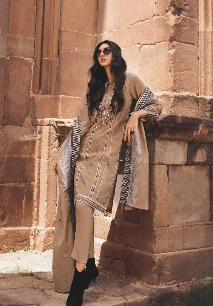 Gul Ahmed Winter Collection 2021 · 3 PC Karandi Suit with Karandi Shawl – AY-12013