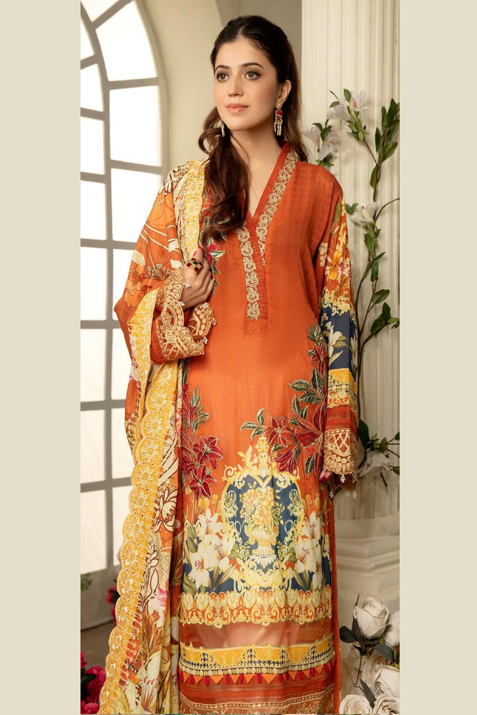 Adan's Libas Deliza · Digital Printed & Embroidered Swiss Lawn Collection with Lawn Dupatta – Tulip Fin