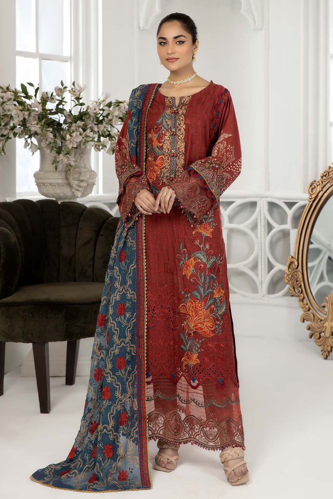 Adan's Libas Festive Chikankari Lawn Collection 2022 – Persian Plum