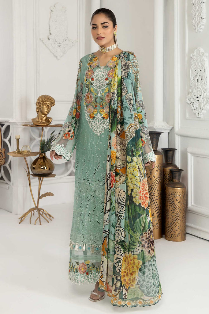 Adan's Libas Festive Chikankari Lawn Collection 2022 – Viridian Green