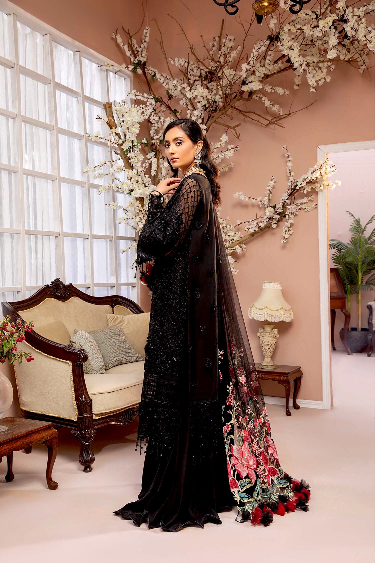 Adan's Libas Luxulia Embroidered Chiffon Collection – Midnight Sky