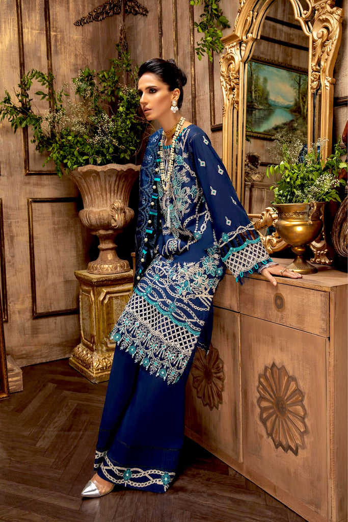 Adan's Libas Majestic Festive Lawn Collection – Oriental Blue