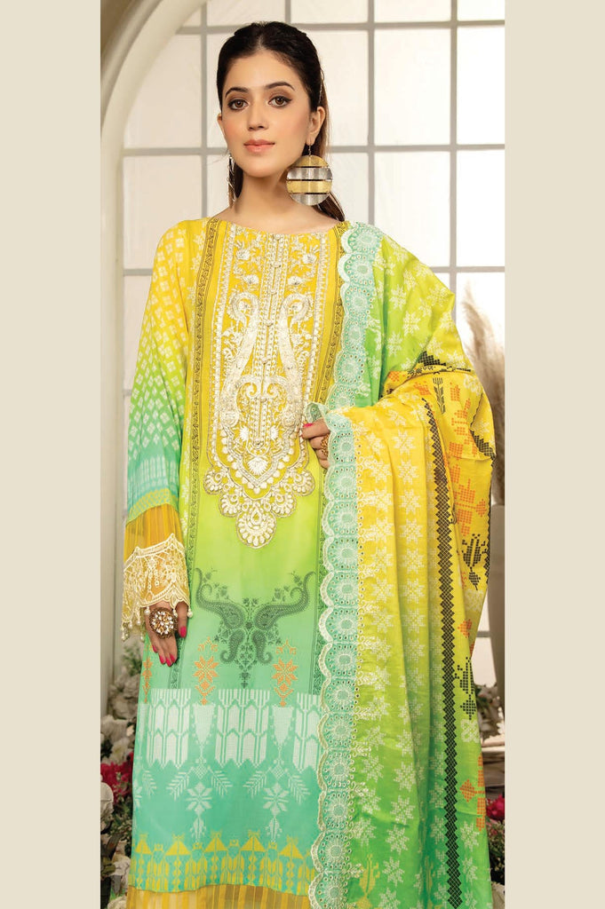 Adan's Libas Swiss Miss · Digital Printed & Embroidered Swiss Voil Collection with Chiffon Dupatta – Calendula