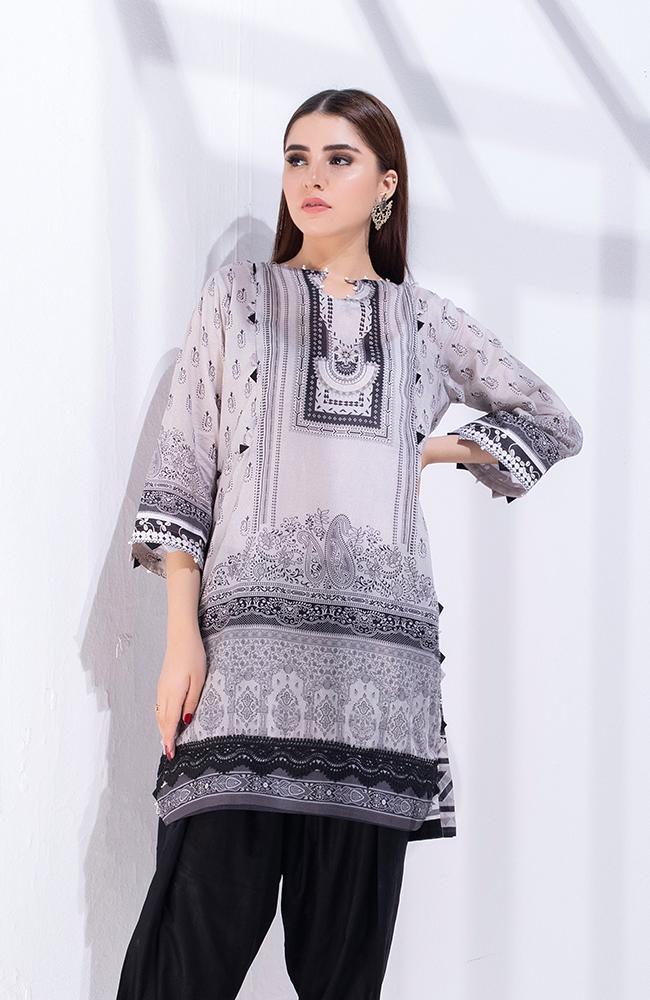 Al Zohaib Black & White Monochrome Kurti '21 – BWPK'21-06