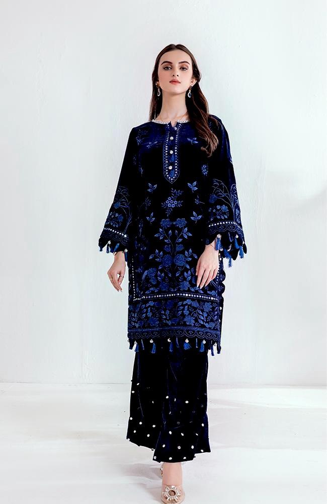 Al Zohaib Velveto Embroidered Velvet Shirt '21 – AZV-21-03