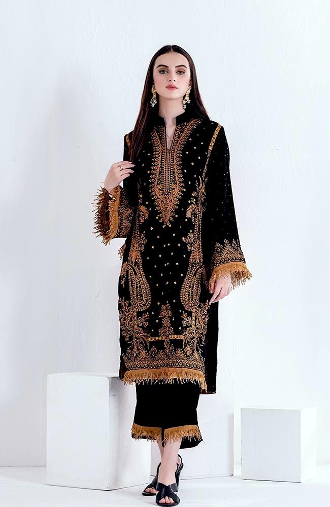 Al Zohaib Velveto Embroidered Velvet Shirt '21 – AZV-21-05A