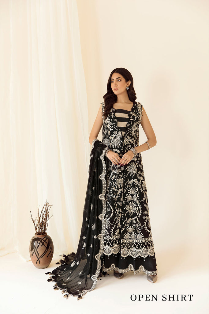 Alizeh Rang-e-Mehr Formal Collection – Embroidered Chiffon Black - V14D03