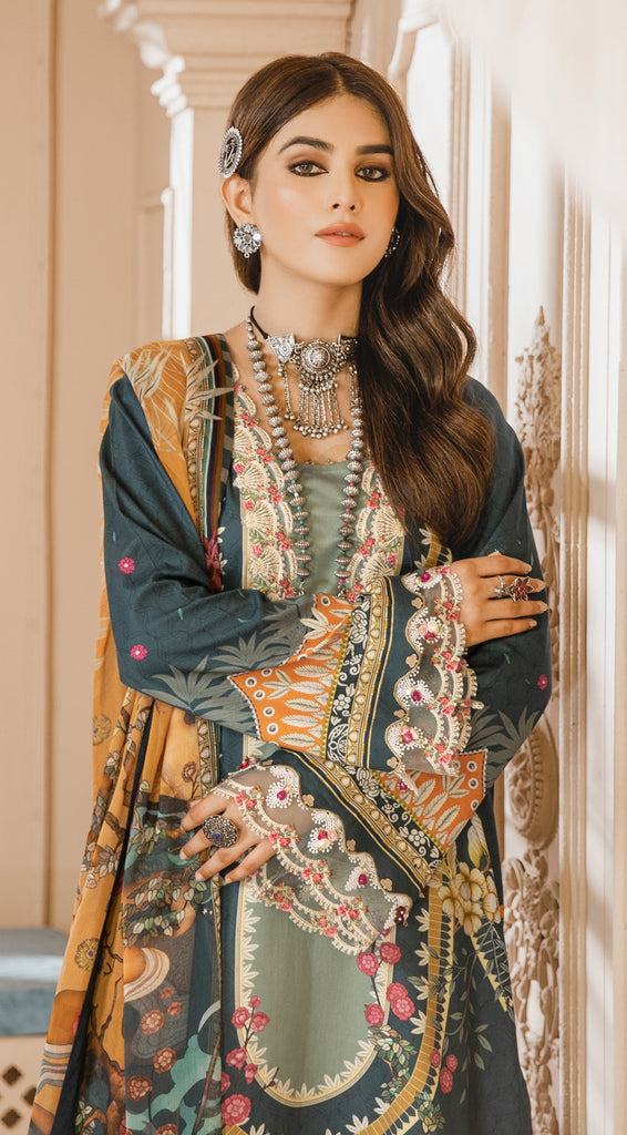 Anaya by Kiran Chaudhry · Noor Bano Cambric Collection 2021 – Shahzeen