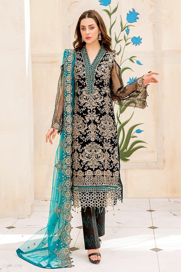 Maryam's Luxury Embroidered Vol-20 – D-05 Beau Aqua