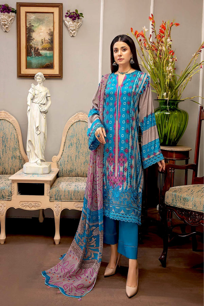 Bin Rashid by Charizma · Embroidered Linen Masoori with Chiffon Dupatta – BR-07