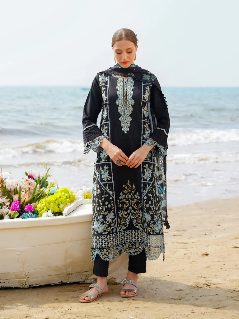 Aabyaan Saagar Luxury Festive Lawn Collection 2024 – AYZEL (AF-01)