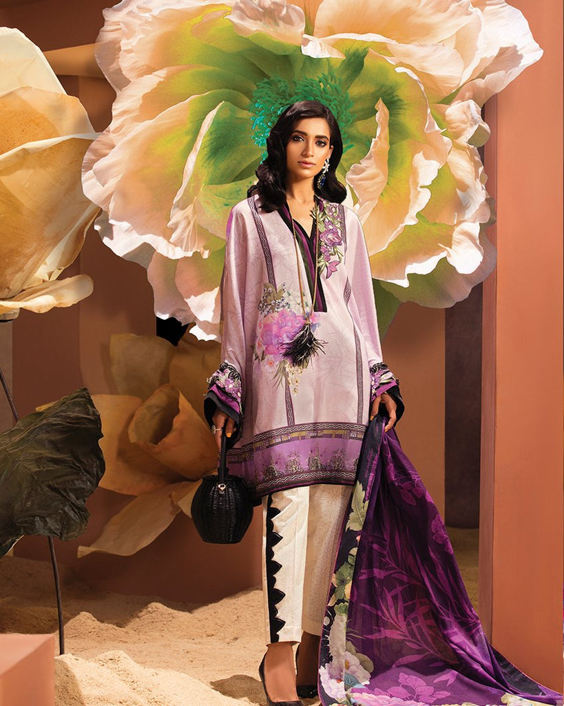 Zaha by Khadijah Shah – 3pc Lawn Collection – Camille (ZL-20B)