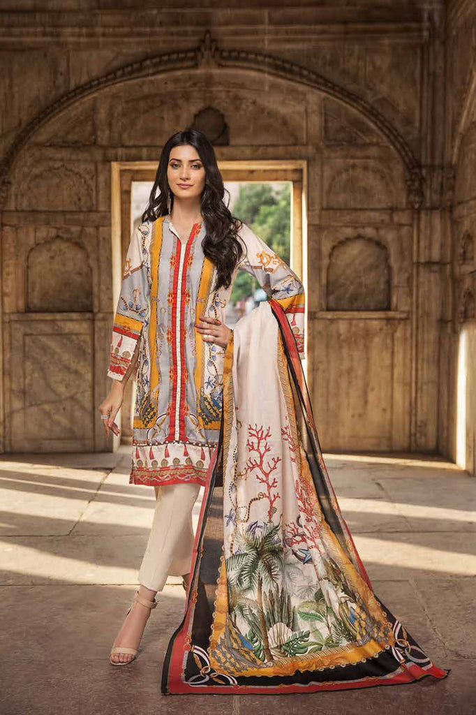 Gul Ahmed Cambric Collection 2019 – 3 PC Digital Printed Cambric – CBN-101B