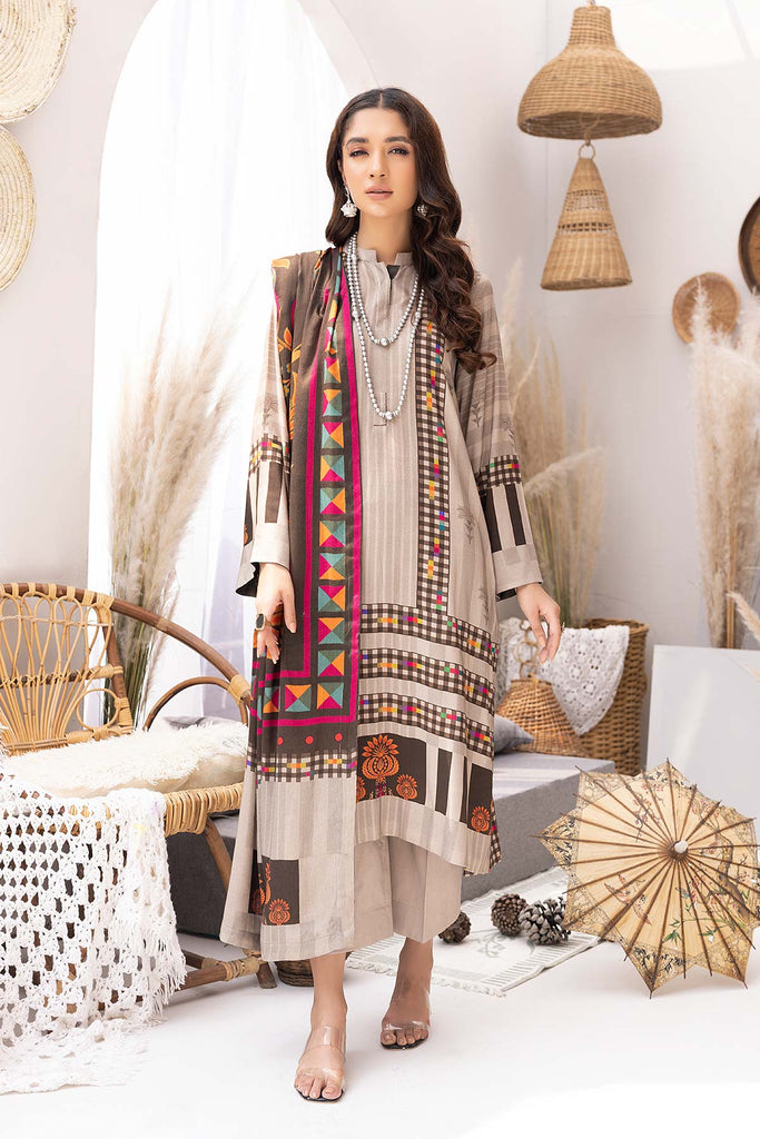 Charizma C-Prints Fall/Winter · Slub Linen Suit with Pashmina Shawl – CPW22-33