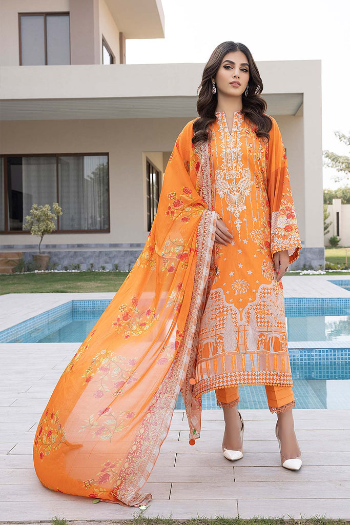 Charizma Combinations – Embroidered Lawn Suit with Embroidered Chiffon Dupatta CC22-03