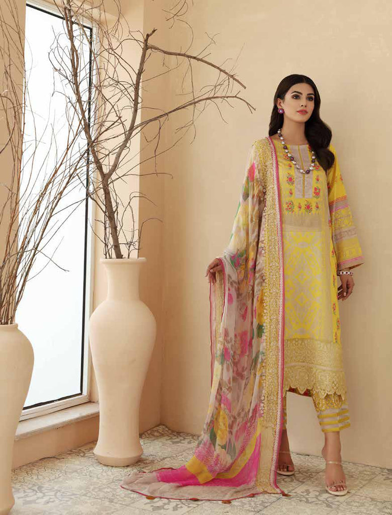 Charizma Combinations · Printed & Embroidered Lawn Collection with Embroidered Dupatta – DN-10