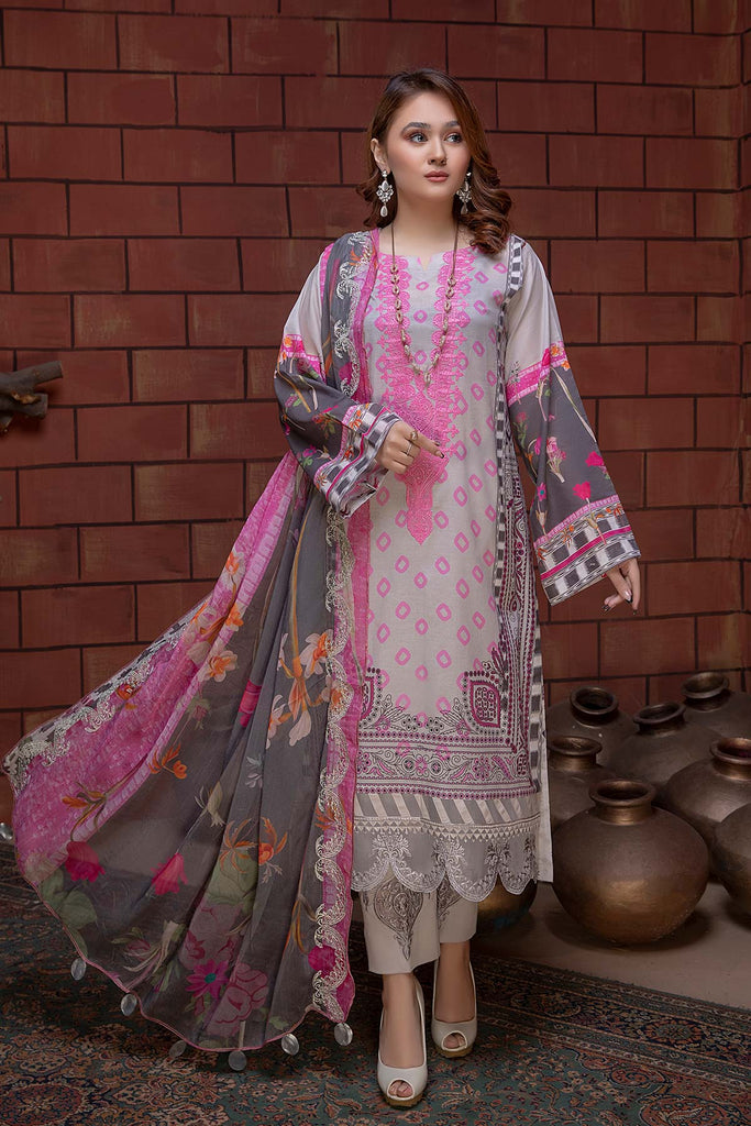 Charizma Naranji Embroidered Lawn Collection With Chiffon Dupatta – CN-01