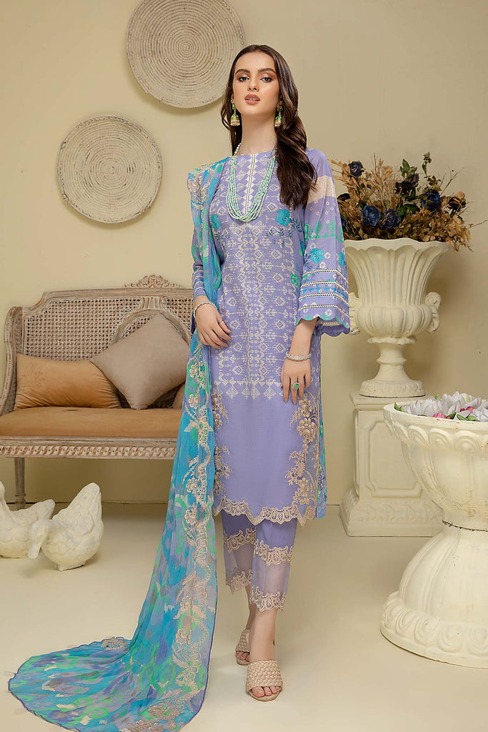 Charizma Naranji Embroidered Lawn Collection With Chiffon Dupatta – CN-09