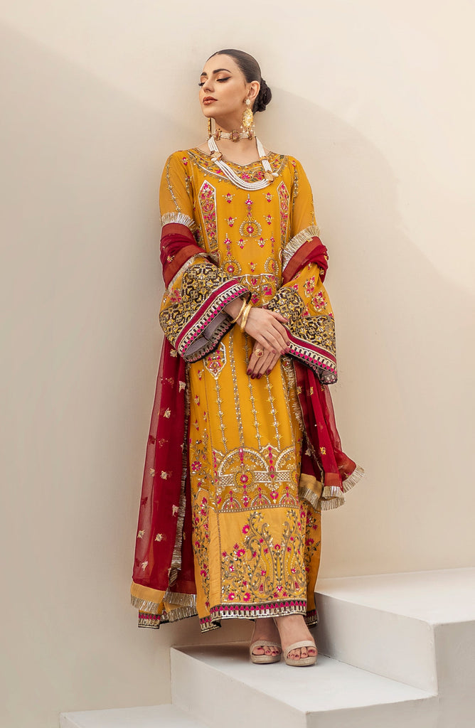 Mashq Zainab by Maryum N Maria Luxury Formal Collection – Formal Dress - Canary Yellow (QFD-0062)