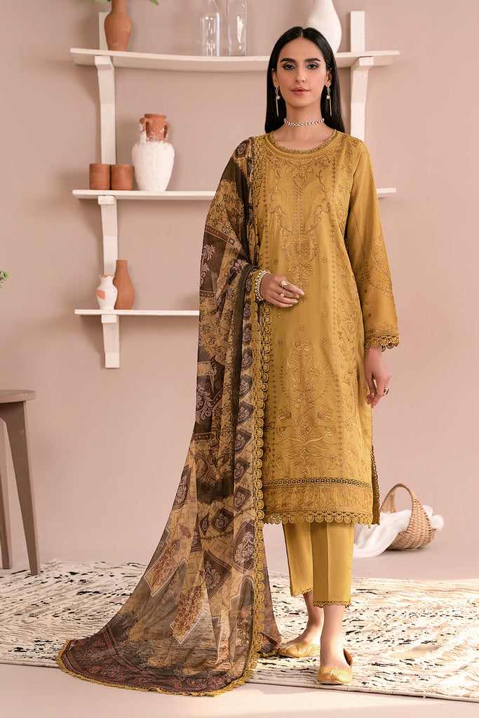 Zarif Festive Eid Lawn Collection – ZEA-03 HONEY