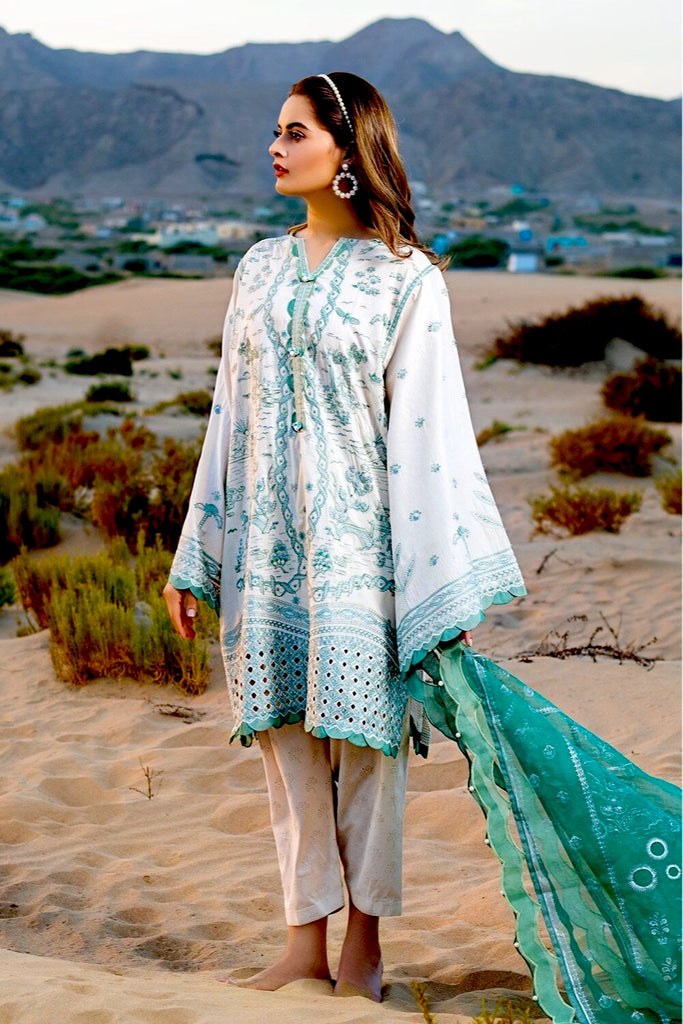 Erum Khan Luxury Lawn Collection – ER08-NILE MINT